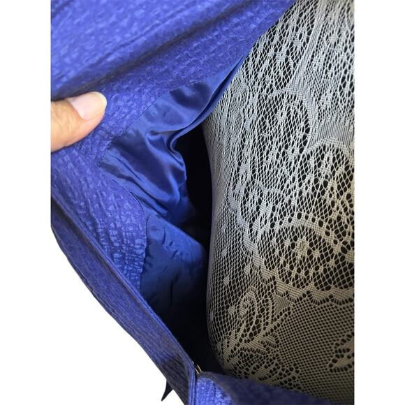 Jones New York Collection 12 Petite Linen Silk Jacket Blazer Purple Lagenlook - Picture 3 of 8